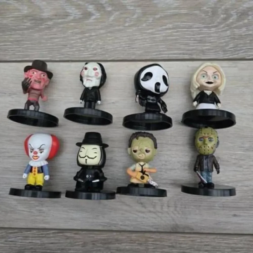 Mini Horror Toy Figure Collection of 8 Jason, Freddy, Pennywise, Tiffany, V&more